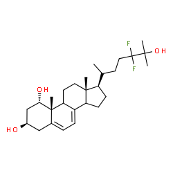 ChemSpider 2D Image | (1alpha,3beta,9xi,14xi,17alpha,20S)-24,24-Difluorocholesta-5,7-diene-1,3,25-triol | C27H42F2O3