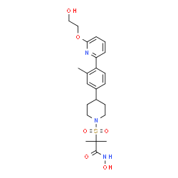 ChemSpider 2D Image | N-Hydroxy-2-[(4-{4-[6-(2-hydroxyethoxy)-2-pyridinyl]-3-methylphenyl}-1-piperidinyl)sulfonyl]-2-methylpropanamide | C23H31N3O6S