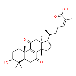 ChemSpider 2D Image | (3alpha,13alpha,14beta,17alpha,20S,24Z)-3-Hydroxy-7,11-dioxolanosta-8,24-dien-26-oic acid | C30H44O5