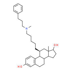 ChemSpider 2D Image | (11beta)-11-{5-[Methyl(3-phenylpropyl)amino]pentyl}estra-1,3,5(10)-triene-3,17-diol | C33H47NO2