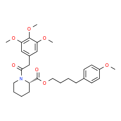 ChemSpider 2D Image | 4-(4-Methoxyphenyl)butyl (2S)-1-[(3,4,5-trimethoxyphenyl)acetyl]-2-piperidinecarboxylate | C28H37NO7