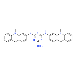 ChemSpider 2D Image | N~2~-(10-Methyl-4a,9,9a,10-tetrahydro-3-acridinyl)-N~4~-(10-methyl-8a,9,10,10a-tetrahydro-3-acridinyl)-1,3,5-triazine-2,4,6-triamine | C31H32N8
