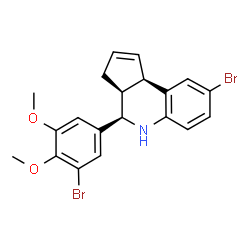 ChemSpider 2D Image | (3aS,4R,9bR)-8-Bromo-4-(3-bromo-4,5-dimethoxyphenyl)-3a,4,5,9b-tetrahydro-3H-cyclopenta[c]quinoline | C20H19Br2NO2