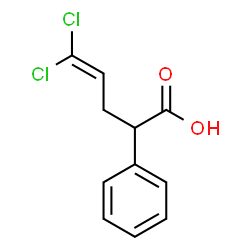 ChemSpider 2D Image | 5,5-Dichloro-2-phenyl-4-pentenoic acid | C11H10Cl2O2