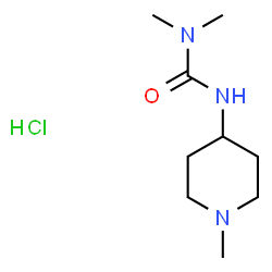 ChemSpider 2D Image | 1,1-Dimethyl-3-(1-methyl-4-piperidinyl)urea hydrochloride (1:1) | C9H20ClN3O