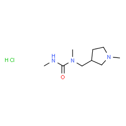 ChemSpider 2D Image | 1,3-Dimethyl-1-[(1-methyl-3-pyrrolidinyl)methyl]urea hydrochloride (1:1) | C9H20ClN3O