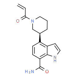 ChemSpider 2D Image | 4-[(3S)-1-Acryloyl-3-piperidinyl]-1H-indole-7-carboxamide | C17H19N3O2