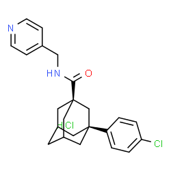 ChemSpider 2D Image | (1r,3r)-3-(4-Chlorophenyl)-N-(4-pyridinylmethyl)-1-adamantanecarboxamide hydrochloride (1:1) | C23H26Cl2N2O