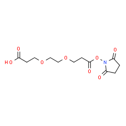ChemSpider 2D Image | 3-(2-{3-[(2,5-Dioxo-1-pyrrolidinyl)oxy]-3-oxopropoxy}ethoxy)propanoic acid | C12H17NO8