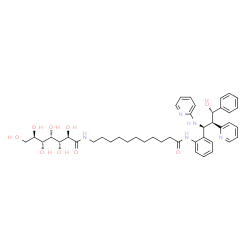 ChemSpider 2D Image | 11-{[(2R,3R,4S,5R,6R)-2,3,4,5,6,7-Hexahydroxyheptanoyl]amino}-N-{2-[(1S,2R,3S)-3-hydroxy-3-phenyl-2-(2-pyridinyl)-1-(2-pyridinylamino)propyl]phenyl}undecanamide | C43H57N5O9