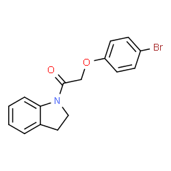 ChemSpider 2D Image | 2-(4-Bromophenoxy)-1-(2,3-dihydro-1H-indol-1-yl)ethanone | C16H14BrNO2