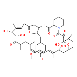 ChemSpider 2D Image | (16E,24Z,26E,28E)-1,18,19,30-Tetrahydroxy-12-[1-(4-hydroxy-3-methoxycyclohexyl)-2-propanyl]-15,17,21,23,29,35-hexamethyl-11,36-dioxa-4-azatricyclo[30.3.1.0~4,9~]hexatriaconta-16,24,26,28-tetraene-2,3,
10,14,20-pentone | C49H75NO13