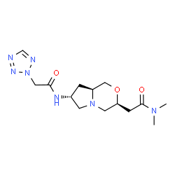ChemSpider 2D Image | N,N-Dimethyl-2-{(3S,7R,8aS)-7-[(2H-tetrazol-2-ylacetyl)amino]hexahydro-1H-pyrrolo[2,1-c][1,4]oxazin-3-yl}acetamide | C14H23N7O3