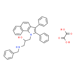 ChemSpider 2D Image | 1-(Benzylamino)-3-(2,3-diphenyl-1H-benzo[g]indol-1-yl)-2-propanol ethanedioate (1:1) | C36H32N2O5
