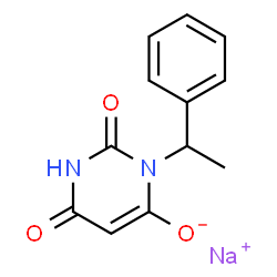 ChemSpider 2D Image | Sodium 2,6-dioxo-3-(1-phenylethyl)-1,2,3,6-tetrahydro-4-pyrimidinolate | C12H11N2NaO3