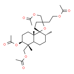 ChemSpider 2D Image | [(2R,2'R,5'R,6'S,8a'S)-6'-Acetoxy-5-(2-acetoxyethyl)-2',5',8a'-trimethyldecahydro-2'H,3H-spiro[furan-2,1'-naphthalene]-5,5'-diyl]bis(methylene) diacetate | C28H44O9