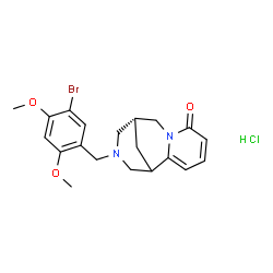 ChemSpider 2D Image | (9R)-11-(5-Bromo-2,4-dimethoxybenzyl)-7,11-diazatricyclo[7.3.1.0~2,7~]trideca-2,4-dien-6-one hydrochloride (1:1) | C20H24BrClN2O3