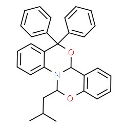 ChemSpider 2D Image | 6-Isobutyl-13,13-diphenyl-11bH,13H-[3,1]benzoxazino[1,2-c][1,3]benzoxazine | C31H29NO2