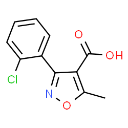 ChemSpider 2D Image | 3-(2-chlorophenyl)-5-methyl-4-isoxazolecarboxylic acid | C11H8ClNO3