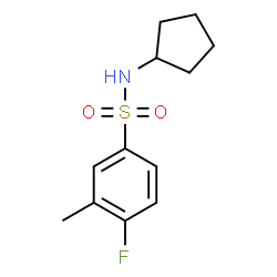 ChemSpider 2D Image | N-Cyclopentyl-4-fluoro-3-methylbenzenesulfonamide | C12H16FNO2S