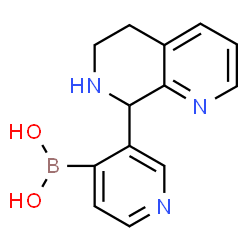 ChemSpider 2D Image | [3-(5,6,7,8-Tetrahydro-1,7-naphthyridin-8-yl)-4-pyridinyl]boronic acid | C13H14BN3O2