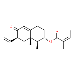 ChemSpider 2D Image | (1S,2S,7S,8aS)-7-Isopropenyl-1,8a-dimethyl-6-oxo-1,2,3,4,6,7,8,8a-octahydro-2-naphthalenyl (2Z)-2-methyl-2-butenoate | C20H28O3