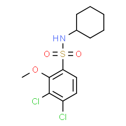 ChemSpider 2D Image | 3,4-Dichloro-N-cyclohexyl-2-methoxybenzenesulfonamide | C13H17Cl2NO3S