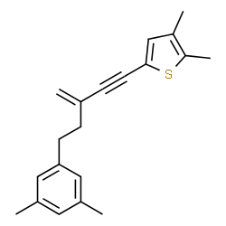 ChemSpider 2D Image | 5-[5-(3,5-Dimethylphenyl)-3-methylene-1-pentyn-1-yl]-2,3-dimethylthiophene | C20H22S