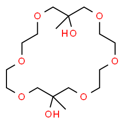 ChemSpider 2D Image | 9,19-Dimethyl-1,4,7,11,14,17-hexaoxacycloicosane-9,19-diol | C16H32O8