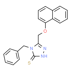 ChemSpider 2D Image | 4-benzyl-5-[(naphthalen-1-yloxy)methyl]-4H-1,2,4-triazole-3-thiol | C20H17N3OS
