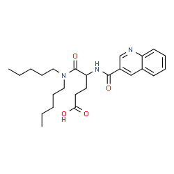 ChemSpider 2D Image | N,N-Dipentyl-N~2~-(3-quinolinylcarbonyl)-alpha-glutamine | C25H35N3O4