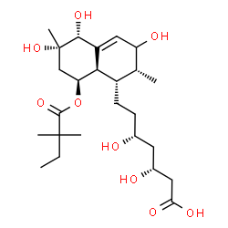 ChemSpider 2D Image | (3R,5R)-7-{(1S,2R,5R,6S,8S,8aR)-8-[(2,2-Dimethylbutanoyl)oxy]-3,5,6-trihydroxy-2,6-dimethyl-1,2,3,5,6,7,8,8a-octahydro-1-naphthalenyl}-3,5-dihydroxyheptanoic acid | C25H42O9