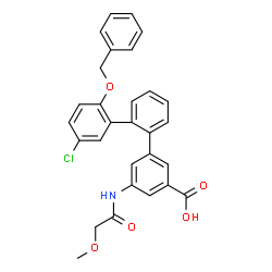 ChemSpider 2D Image | 2''-(Benzyloxy)-5''-chloro-5-[(methoxyacetyl)amino]-1,1':2',1''-terphenyl-3-carboxylic acid | C29H24ClNO5