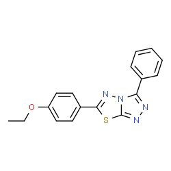 ChemSpider 2D Image | 6-(4-Ethoxyphenyl)-3-phenyl[1,2,4]triazolo[3,4-b][1,3,4]thiadiazole | C17H14N4OS