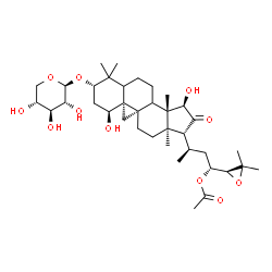 ChemSpider 2D Image | (1alpha,3beta,5xi,8xi,9beta,15alpha,23R,24S)-1,15-Dihydroxy-16-oxo-3-(beta-D-xylopyranosyloxy)-24,25-epoxy-9,19-cyclolanostan-23-yl acetate | C37H58O11