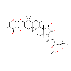 ChemSpider 2D Image | (3beta,5xi,7beta,9beta,15alpha,23R,24S)-7,15-Dihydroxy-16-oxo-3-(beta-D-xylopyranosyloxy)-24,25-epoxy-9,19-cyclolanostan-23-yl acetate | C37H58O11