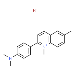 ChemSpider 2D Image | 2-[4-(Dimethylamino)phenyl]-1,6-dimethylquinolinium bromide | C19H21BrN2