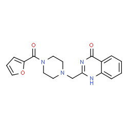 ChemSpider 2D Image | 2-{[4-(2-Furoyl)-1-piperazinyl]methyl}-4(1H)-quinazolinone | C18H18N4O3
