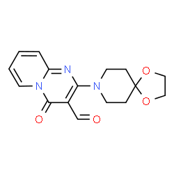 ChemSpider 2D Image | 2-(1,4-Dioxa-8-azaspiro[4.5]dec-8-yl)-4-oxo-4H-pyrido[1,2-a]pyrimidine-3-carbaldehyde | C16H17N3O4