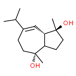 ChemSpider 2D Image | (1S,4R,8aS)-7-Isopropyl-1,4-dimethyl-1,2,3,3a,4,5,6,8a-octahydro-1,4-azulenediol | C15H26O2