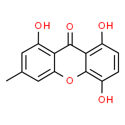 ChemSpider 2D Image | 1,5,8-Trihydroxy-3-methyl-9H-xanthen-9-one | C14H10O5