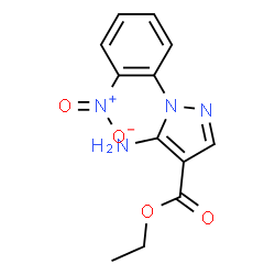 ChemSpider 2D Image | Ethyl 5-amino-1-(2-nitrophenyl)-1H-pyrazole-4-carboxylate | C12H12N4O4