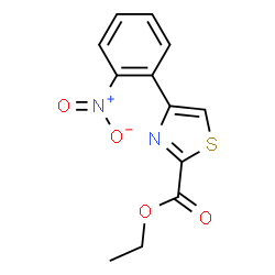 ChemSpider 2D Image | Ethyl 4-(2-nitrophenyl)-2-thiazolecarboxylate | C12H10N2O4S