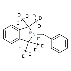 ChemSpider 2D Image | 2-Benzyl-1,1,3,3-tetrakis[(~2~H_3_)methyl](~15~N)isoindoline | C19H11D1215N