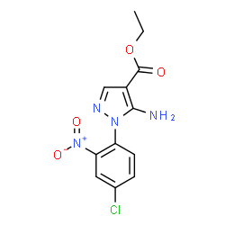 ChemSpider 2D Image | Ethyl 5-amino-1-(4-chloro-2-nitrophenyl)-1H-pyrazole-4-carboxylate | C12H11ClN4O4