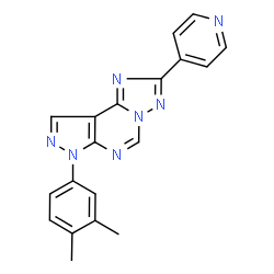 ChemSpider 2D Image | 7-(3,4-Dimethylphenyl)-2-(4-pyridinyl)-7H-pyrazolo[4,3-e][1,2,4]triazolo[1,5-c]pyrimidine | C19H15N7