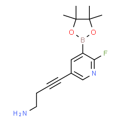ChemSpider 2D Image | 4-[6-Fluoro-5-(4,4,5,5-tetramethyl-1,3,2-dioxaborolan-2-yl)-3-pyridinyl]-3-butyn-1-amine | C15H20BFN2O2