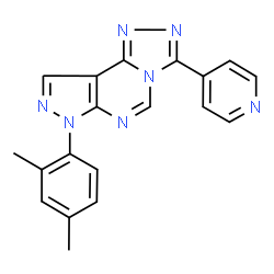 ChemSpider 2D Image | 7-(2,4-Dimethylphenyl)-3-(4-pyridinyl)-7H-pyrazolo[4,3-e][1,2,4]triazolo[4,3-c]pyrimidine | C19H15N7