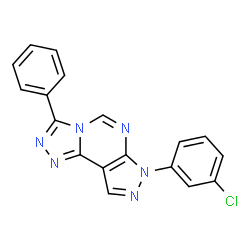 ChemSpider 2D Image | 7-(3-Chlorophenyl)-3-phenyl-7H-pyrazolo[4,3-e][1,2,4]triazolo[4,3-c]pyrimidine | C18H11ClN6