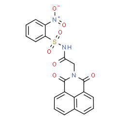 ChemSpider 2D Image | 2-(1,3-Dioxo-1H-benzo[de]isoquinolin-2(3H)-yl)-N-[(2-nitrophenyl)sulfonyl]acetamide | C20H13N3O7S